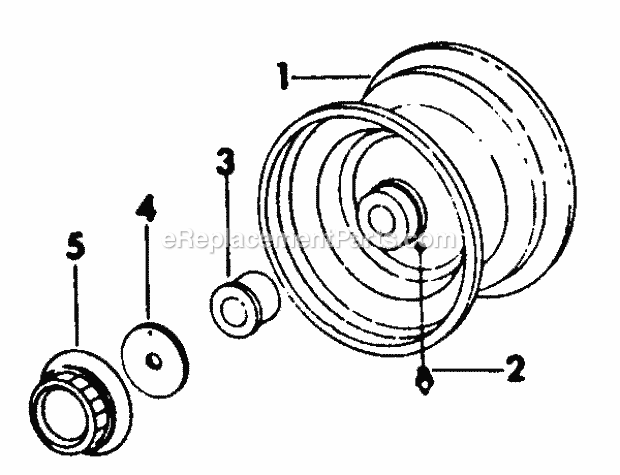 Front Wheel Diagram and Parts List for 282 133-282-399, 132-282-100, 134-282-100, 133-28 Cub Cadet Lawn Mower